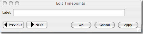 Edit Timepoints window Mac