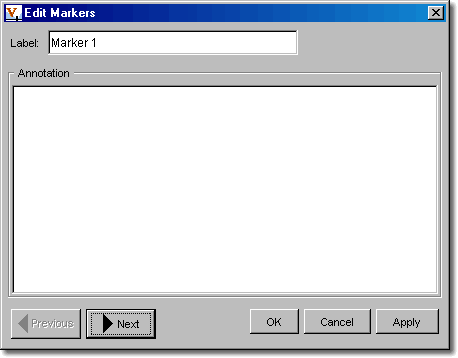 Edit Markers window 